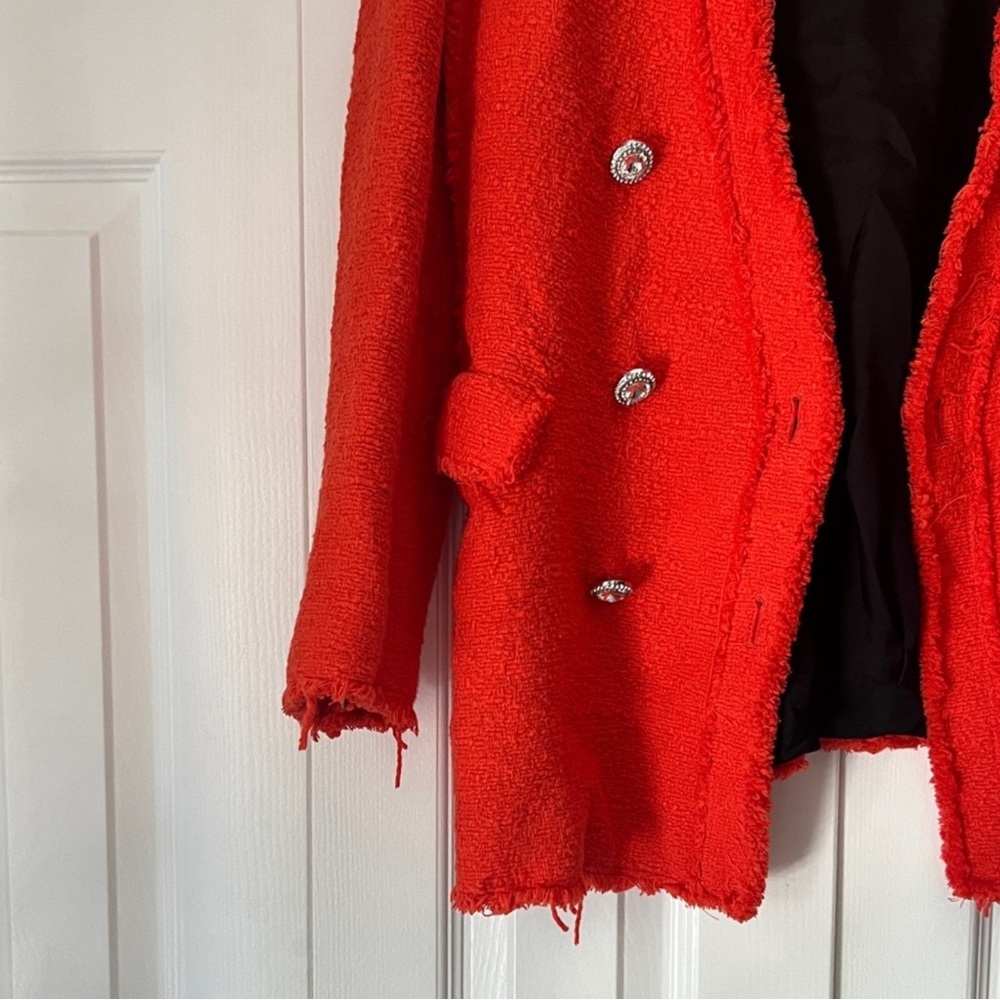 Zara Women's Coral Textured Blazer - Picture 3 of 6